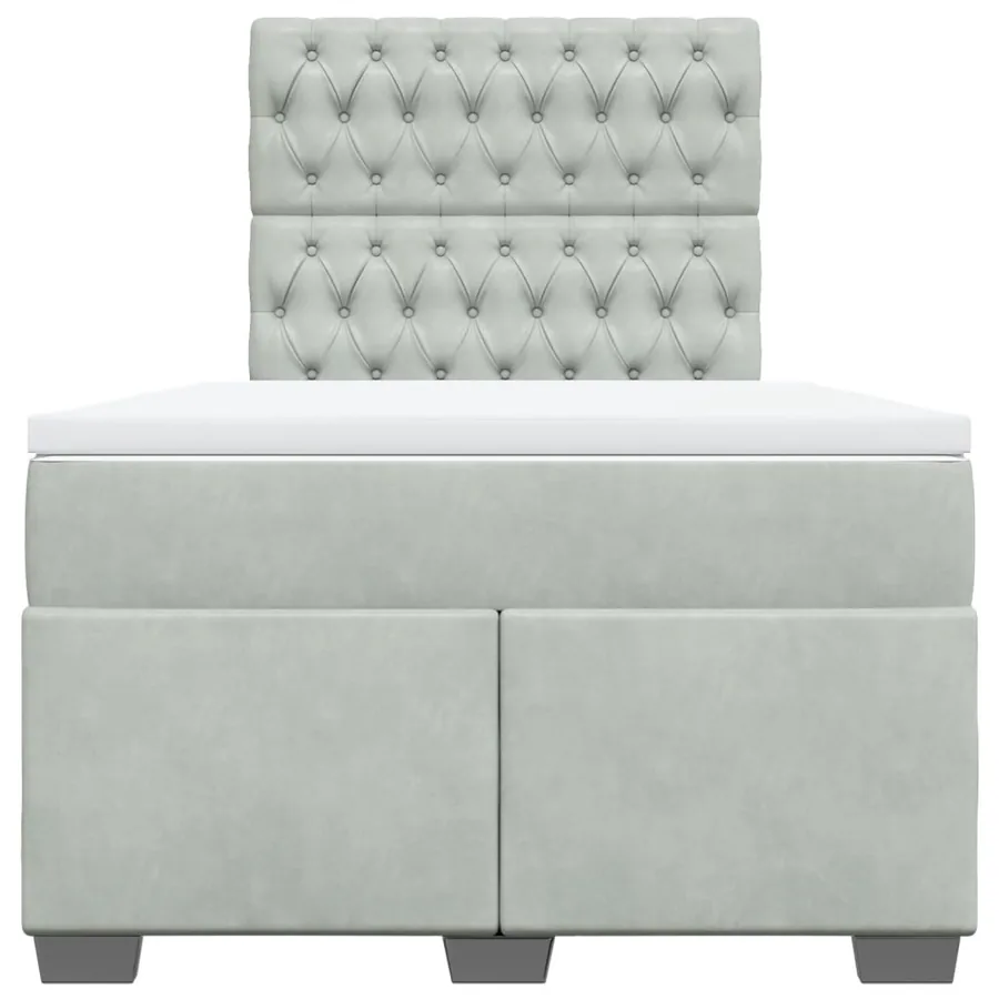 Sommier à lattes de lit et matelas Gris clair 120x200cm Velours - 6