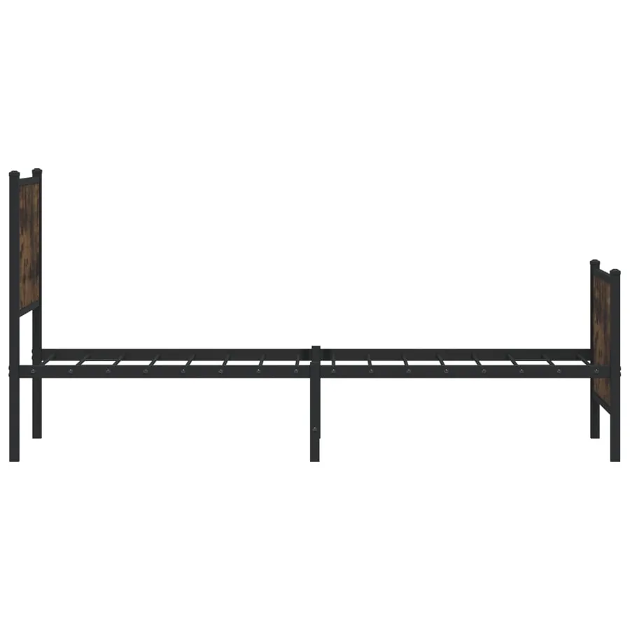Cadre de lit en métal sans matelas chêne fumé 90x190 cm - 6