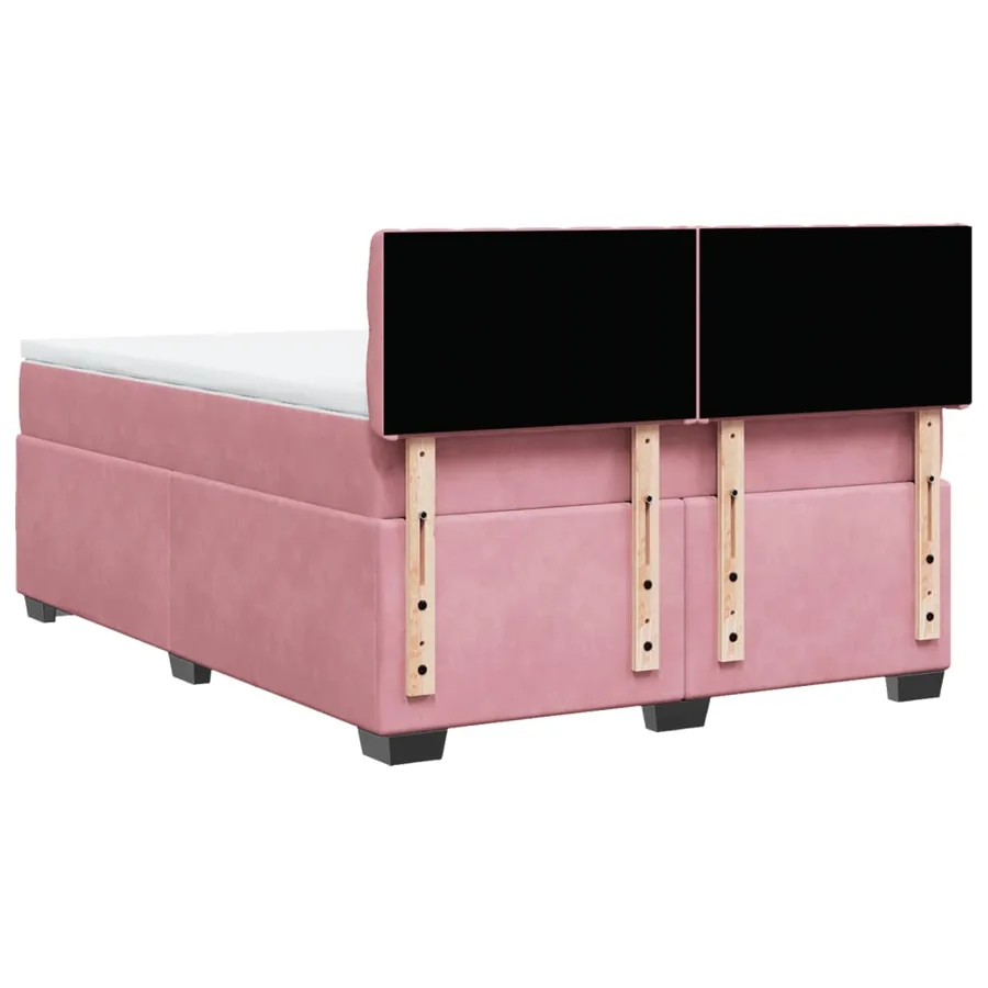 Sommier à lattes de lit avec matelas Rose 140x190 cm Velours - 8