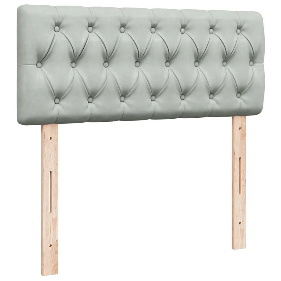 Sommier à lattes de lit et matelas gris clair 120x190cm velours - 10