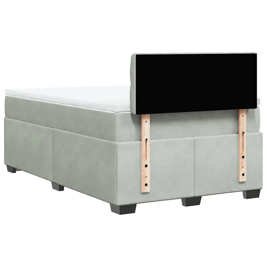 Sommier à lattes de lit et matelas gris clair 120x190cm velours - 12