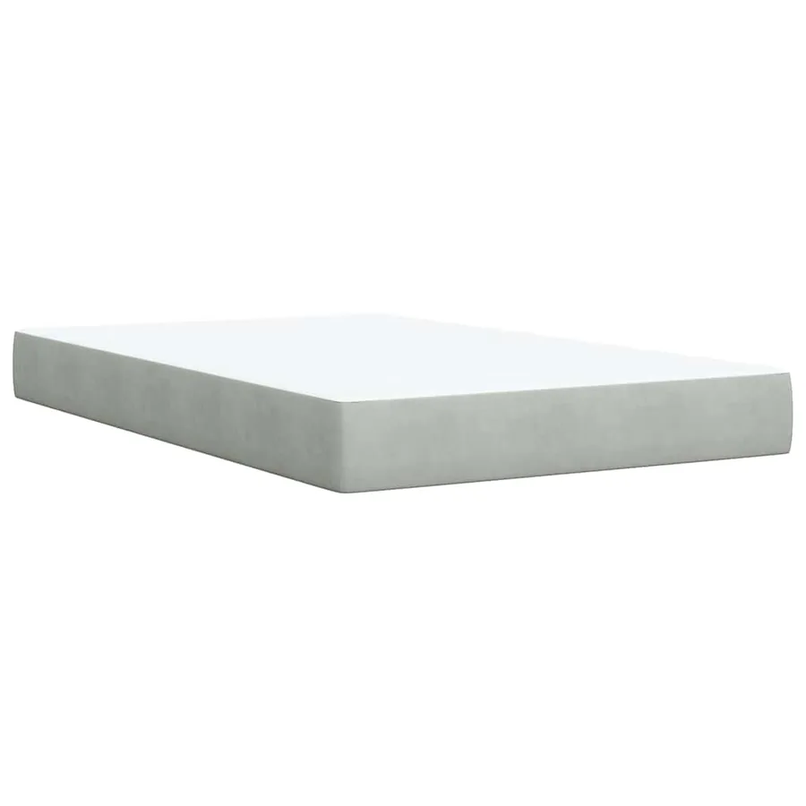 Sommier à lattes de lit et matelas gris clair 120x190cm velours - 8