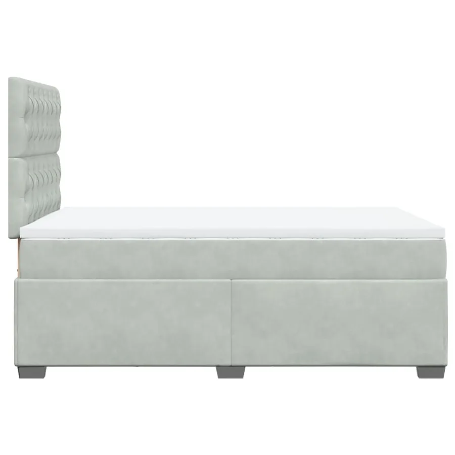 Sommier à lattes de lit et matelas gris clair 120x190cm velours - 9