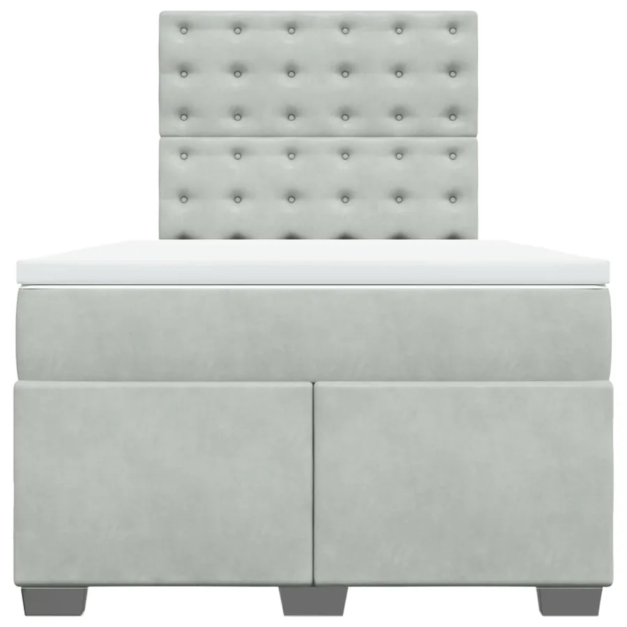 Sommier à lattes de lit et matelas gris clair 120x190cm velours - 4