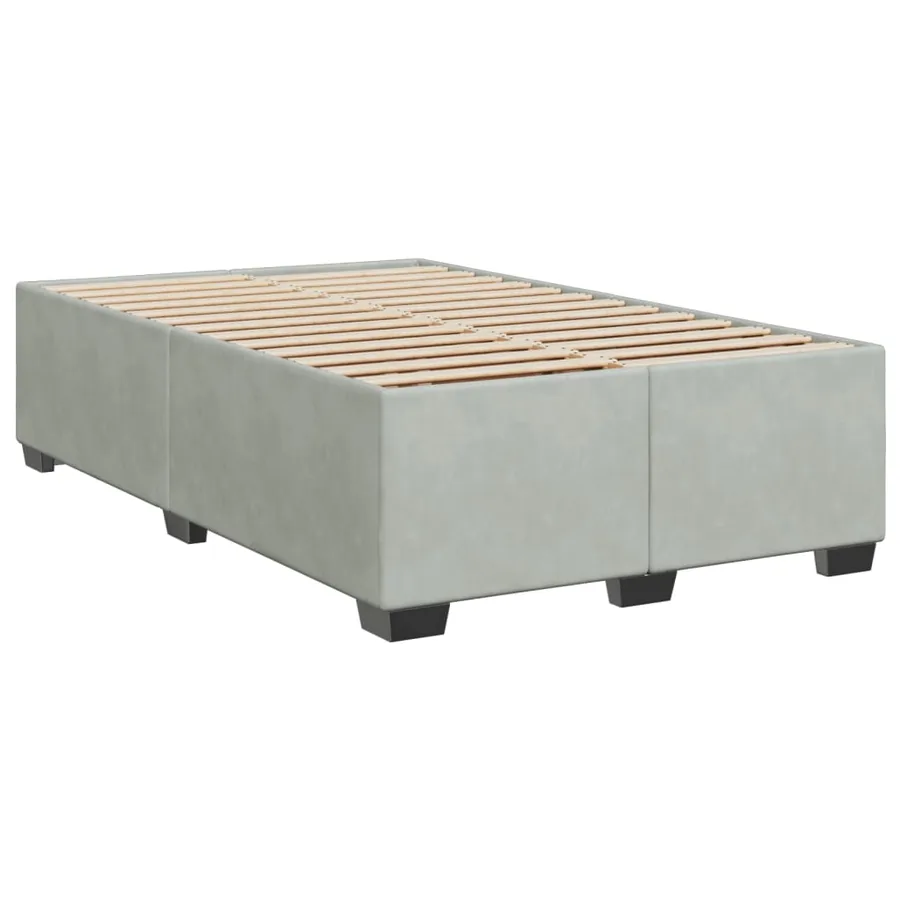 Sommier à lattes de lit et matelas gris clair 120x190cm velours - 5