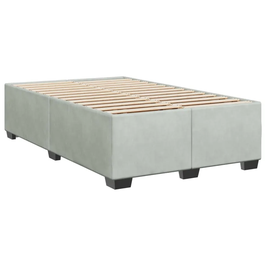 Sommier à lattes de lit et matelas gris clair 120x190cm velours - 5