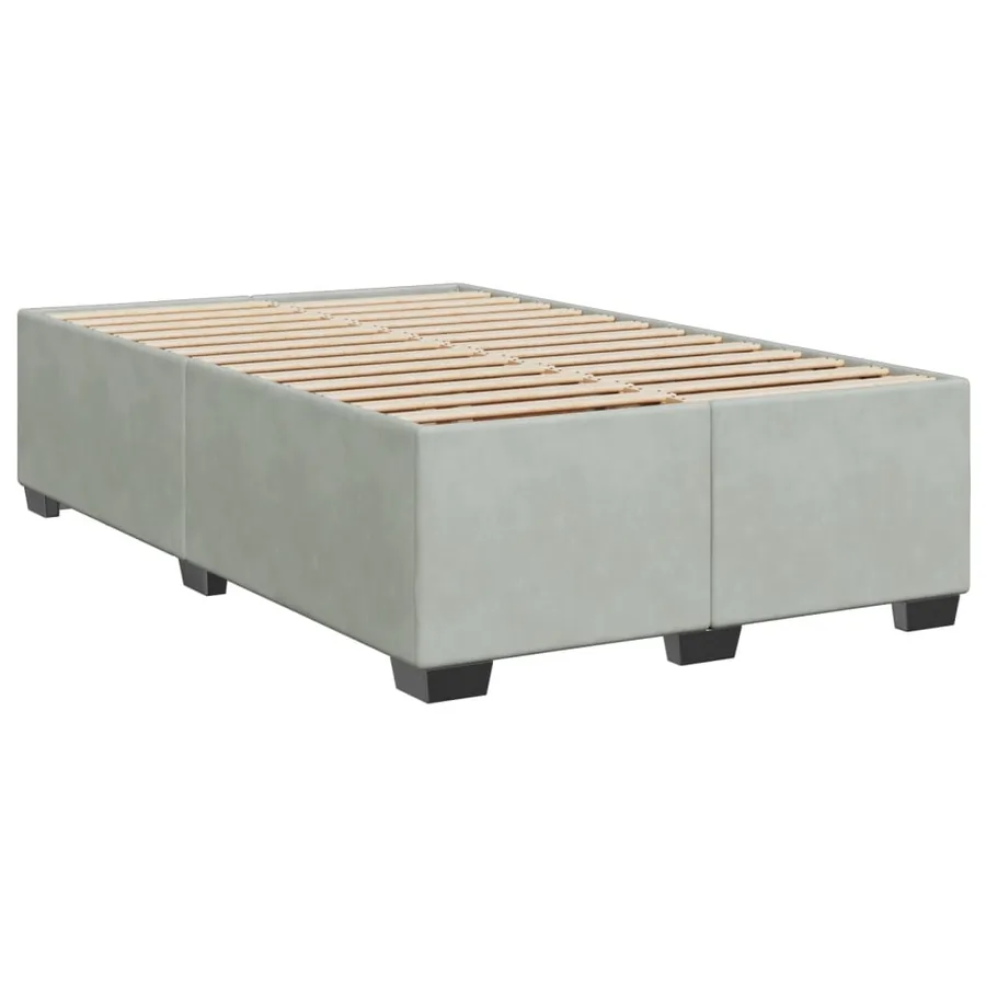 Sommier à lattes de lit et matelas gris clair 120x190cm velours - 5
