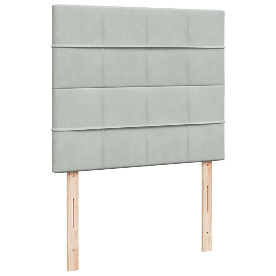 Sommier à lattes de lit et matelas gris clair 120x190cm velours - 8