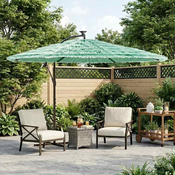 Parasol de jardin avec mât en acier vert 290x290x238 cm