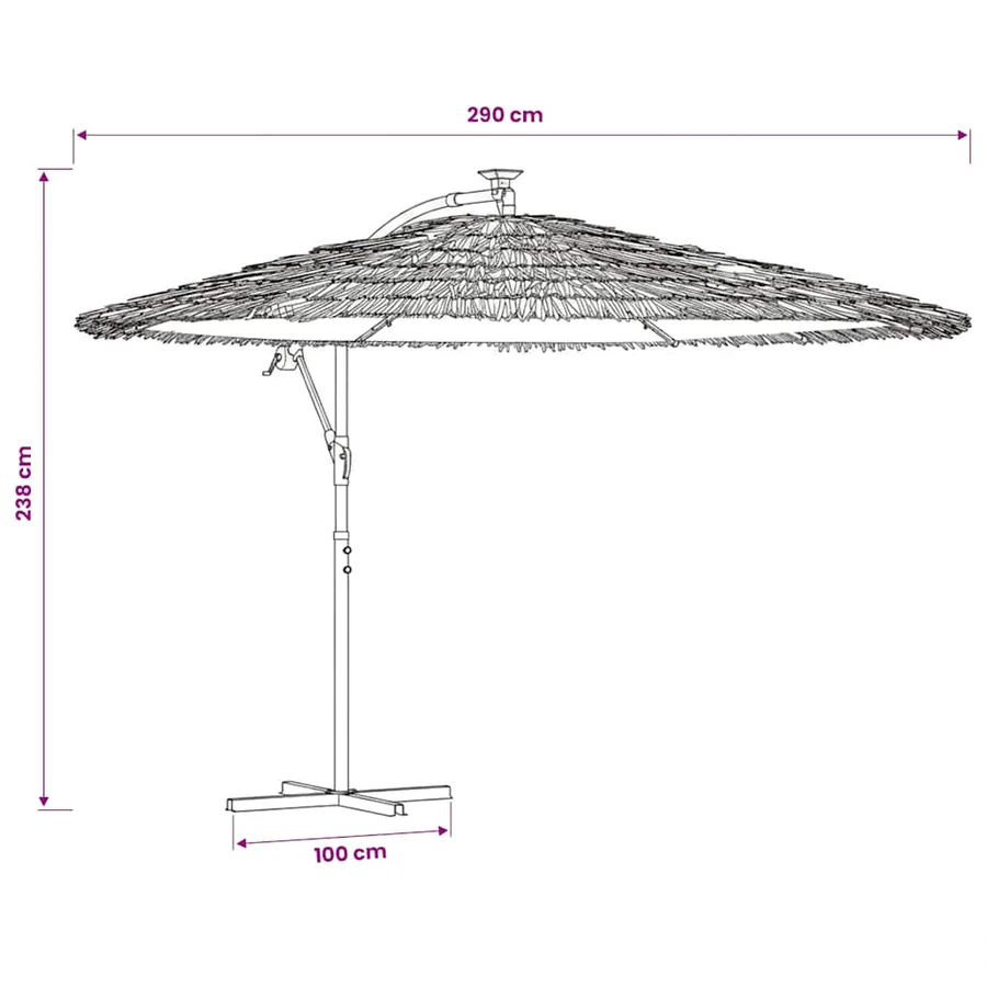 Parasol de jardin avec mât en acier vert 290x290x238 cm - 11