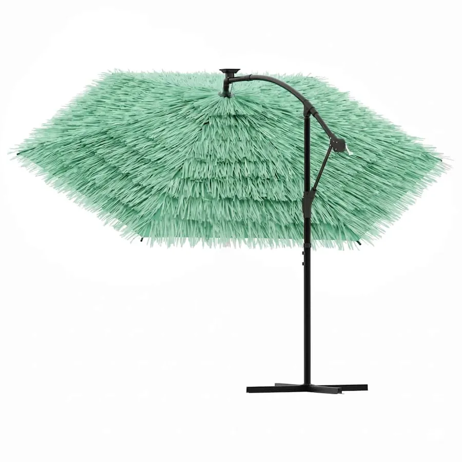Parasol de jardin avec mât en acier vert 290x290x238 cm - 5