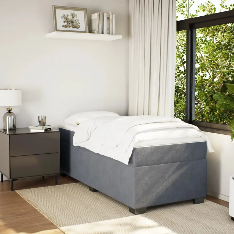 Sommier à lattes de lit avec matelas Gris foncé 100x200 cm - 3