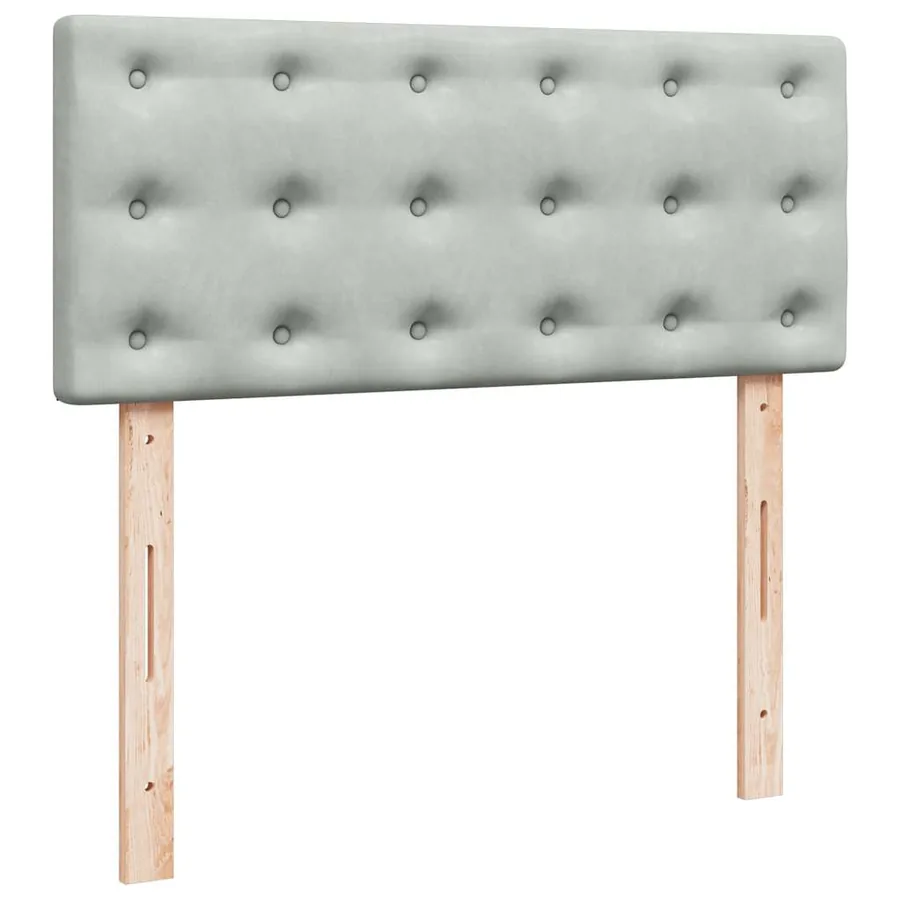 Sommier à lattes de lit et matelas gris clair 120x190cm velours - 10