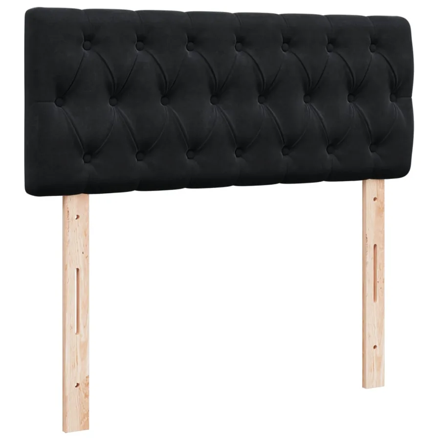 Sommier à lattes de lit avec matelas noir 120x190 cm velours - 10