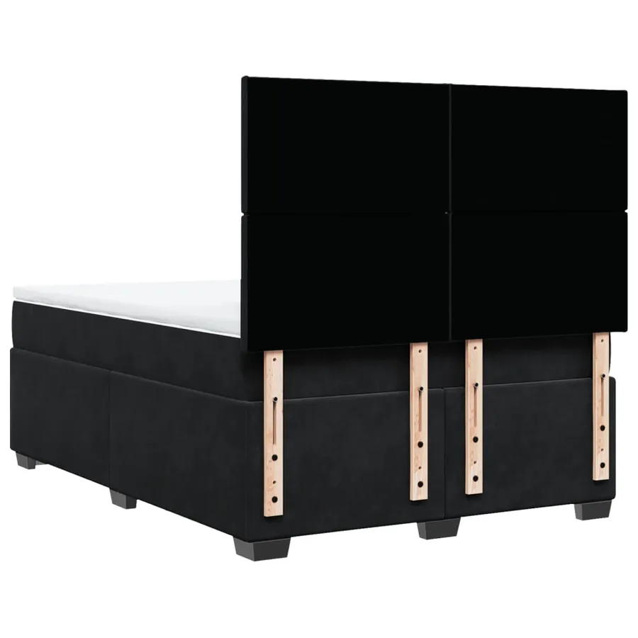 Sommier à lattes de lit avec matelas Noir 140x190 cm Velours - 10