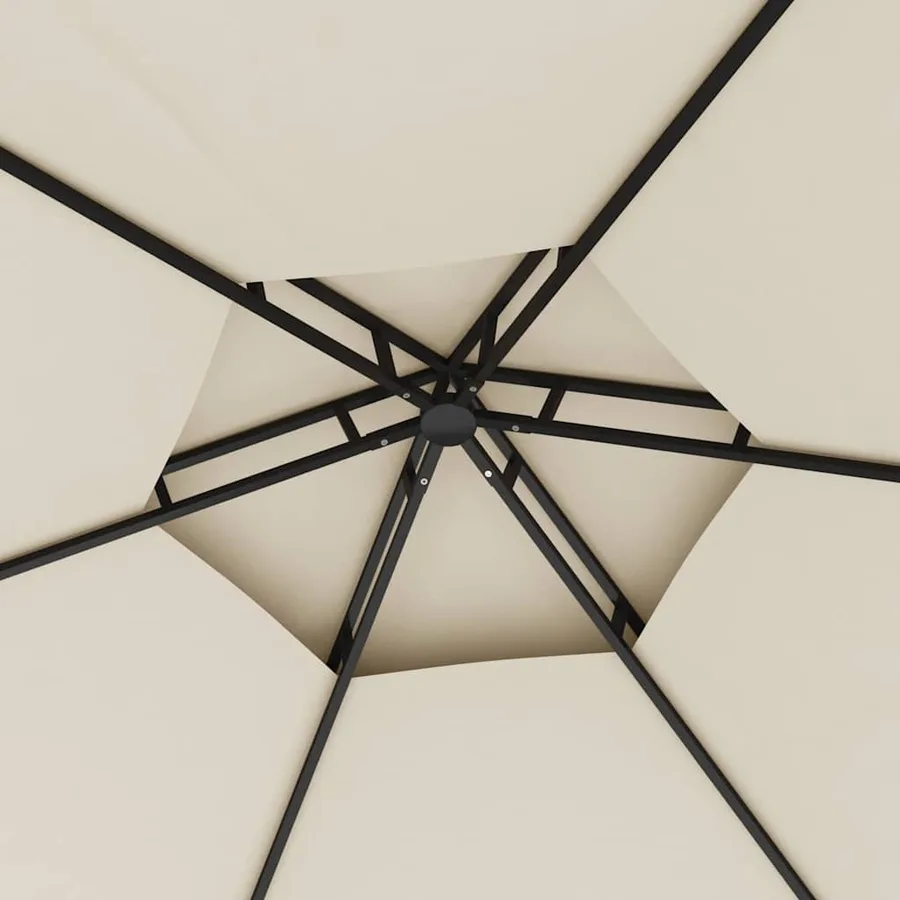 Belvédère avec parois 3,1x2,7 m Crème - 5