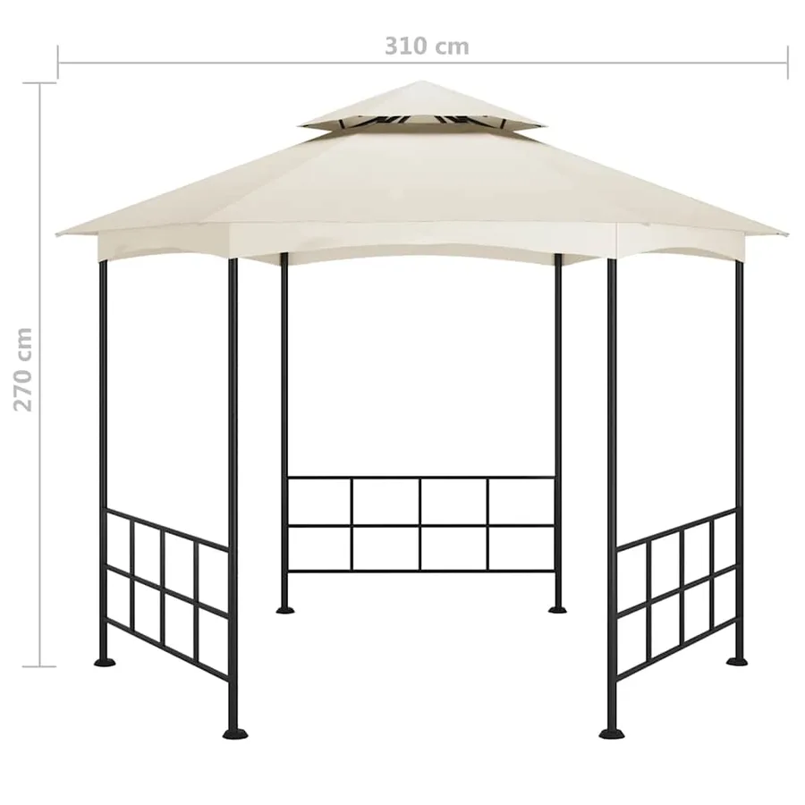 Belvédère avec parois 3,1x2,7 m Crème - 6