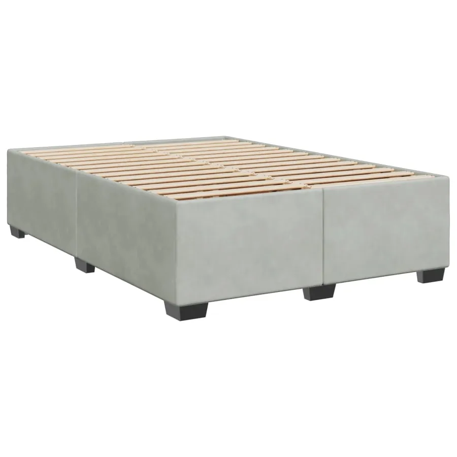 Sommier à lattes de lit et matelas Gris clair 140x190cm Velours - 5