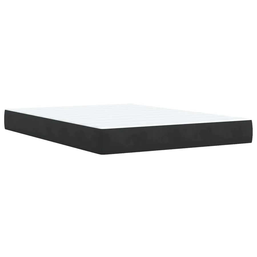Sommier à lattes de lit avec matelas Noir 140x190 cm Velours - 6