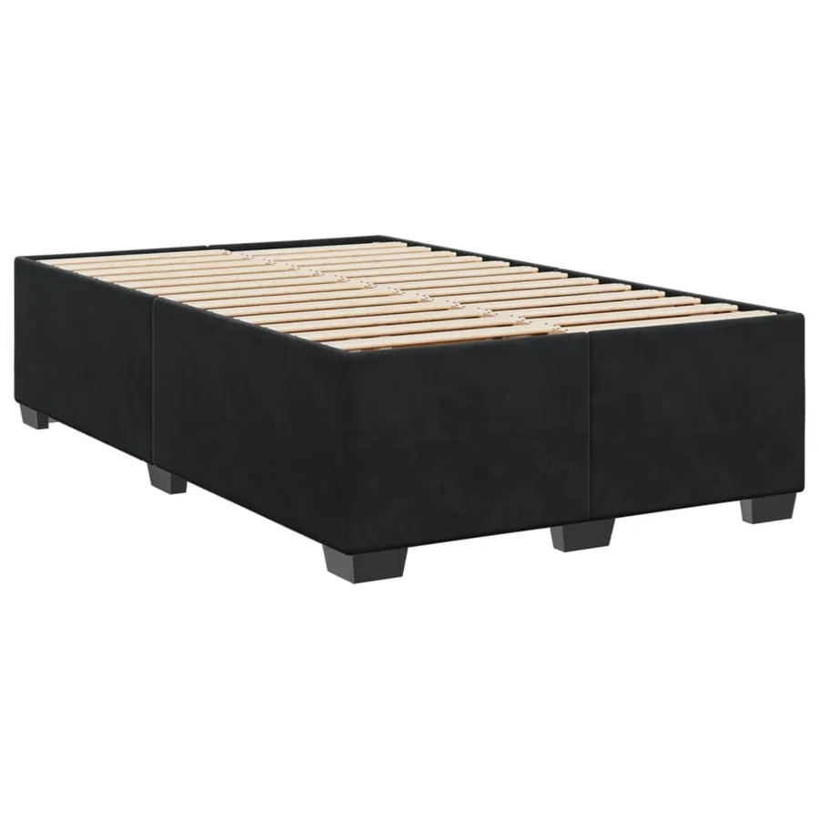 Sommier à lattes de lit avec matelas noir 120x190 cm velours - 5