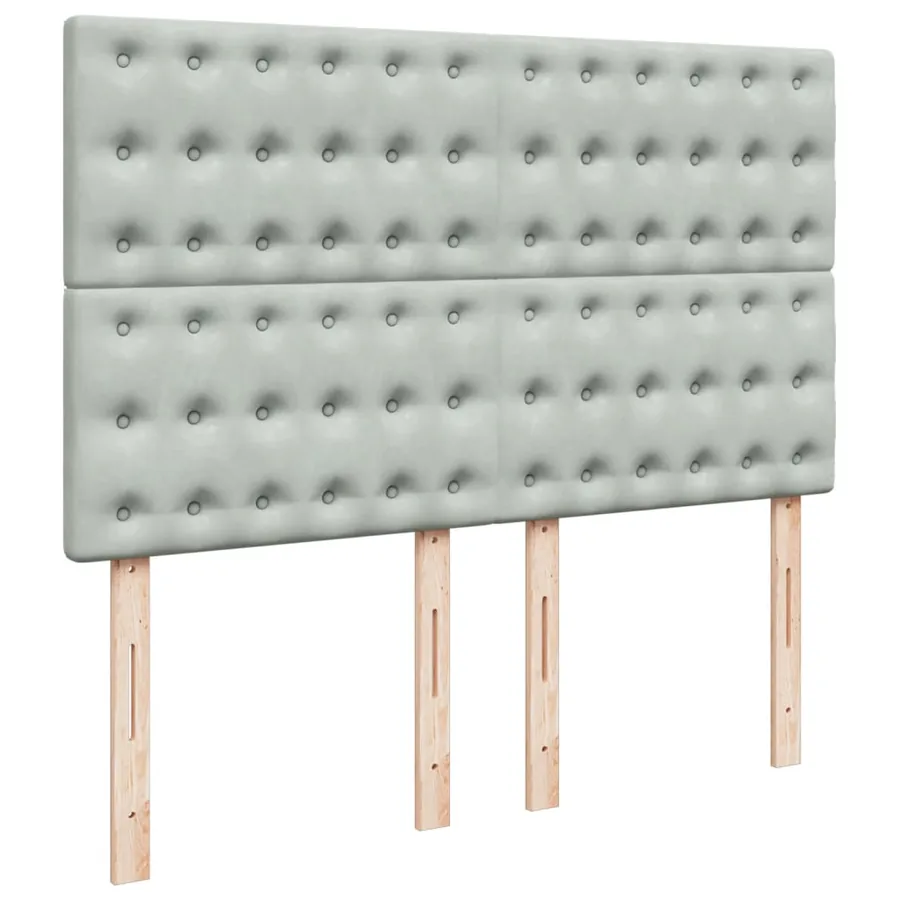 Sommier à lattes de lit et matelas Gris clair 140x190cm Velours - 7