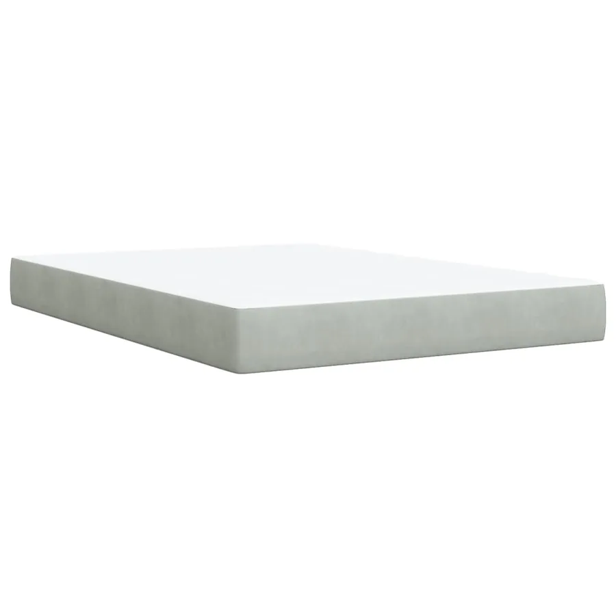 Sommier à lattes de lit et matelas Gris clair 140x190cm Velours - 9
