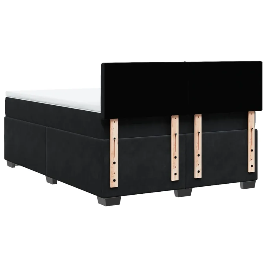 Sommier à lattes de lit avec matelas Noir 140x190 cm Velours - 10