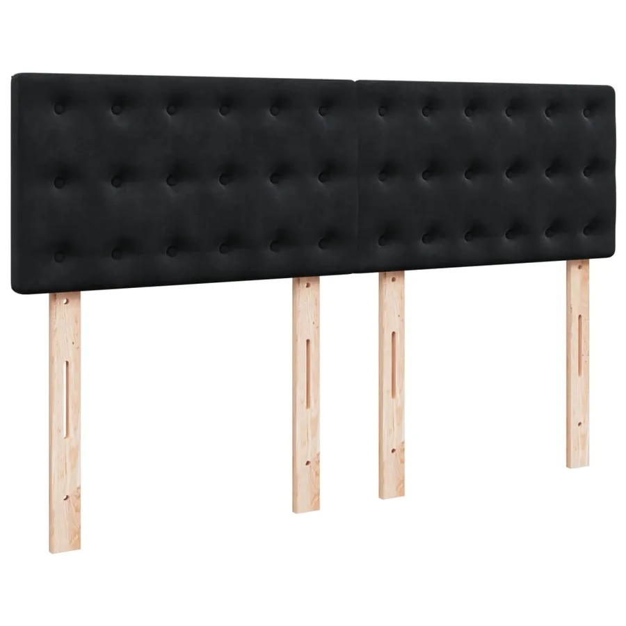 Sommier à lattes de lit avec matelas Noir 140x190 cm Velours - 8