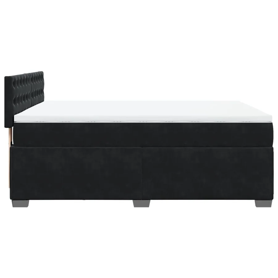 Sommier à lattes de lit avec matelas Noir 140x190 cm Velours - 9