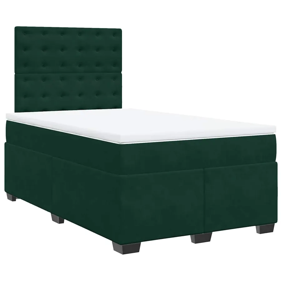 Sommier à lattes de lit et matelas Vert foncé 120x200cm Velours - 3