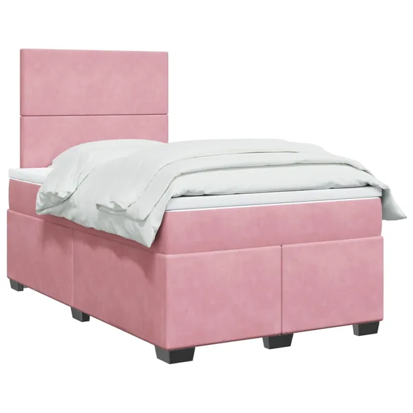Sommier à lattes de lit avec matelas Rose 120x200 cm Velours