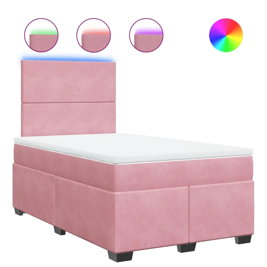 Sommier à lattes de lit avec matelas Rose 120x200 cm Velours - 2