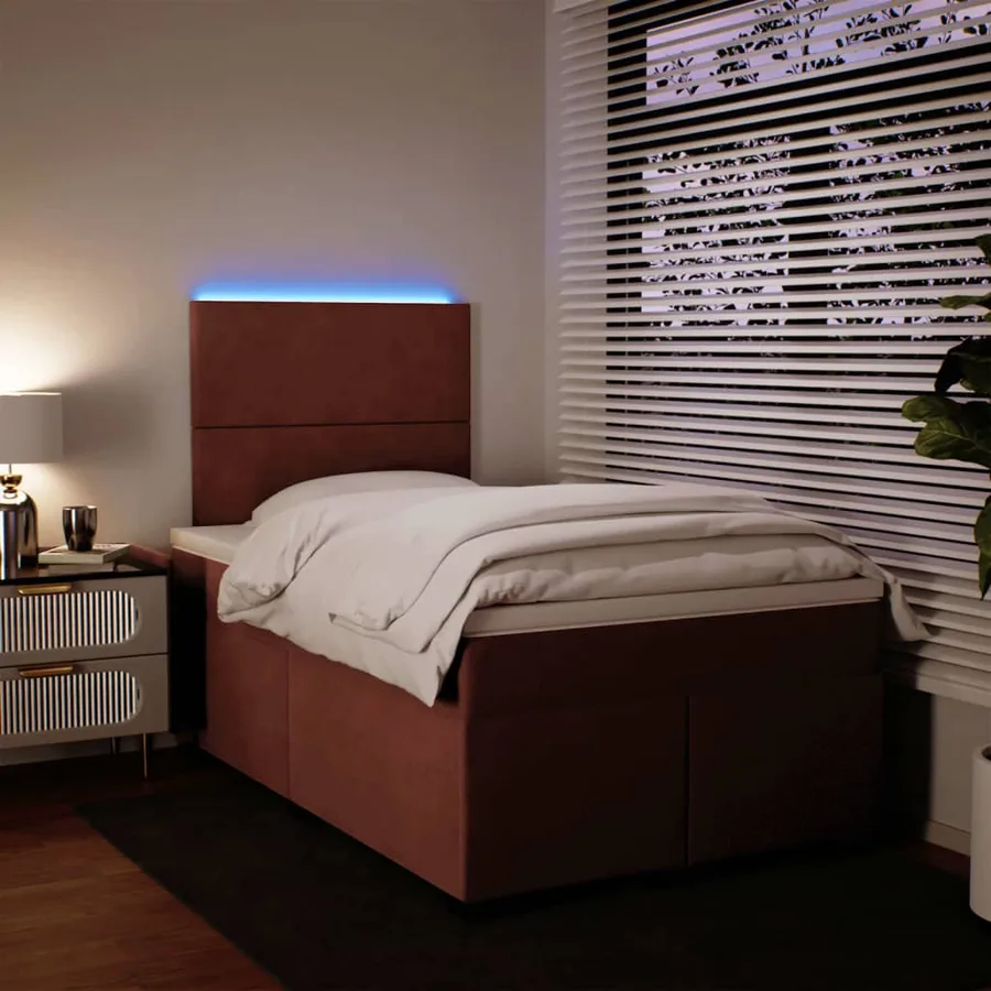 Sommier à lattes de lit avec matelas Rose 120x200 cm Velours - 5