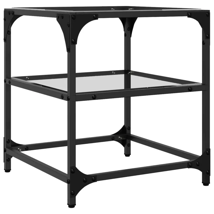 Tables basses avec dessus en verre transparent 2 pcs acier - 7