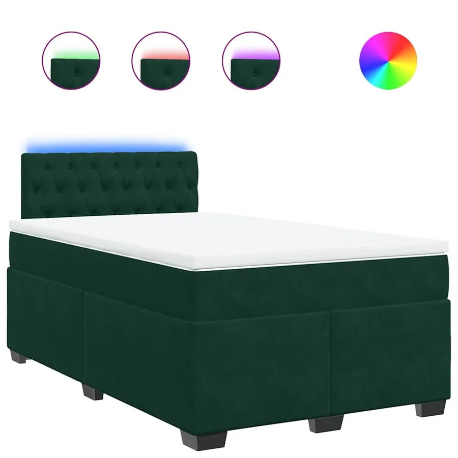 Sommier à lattes de lit et matelas Vert foncé 120x200cm Velours - 2
