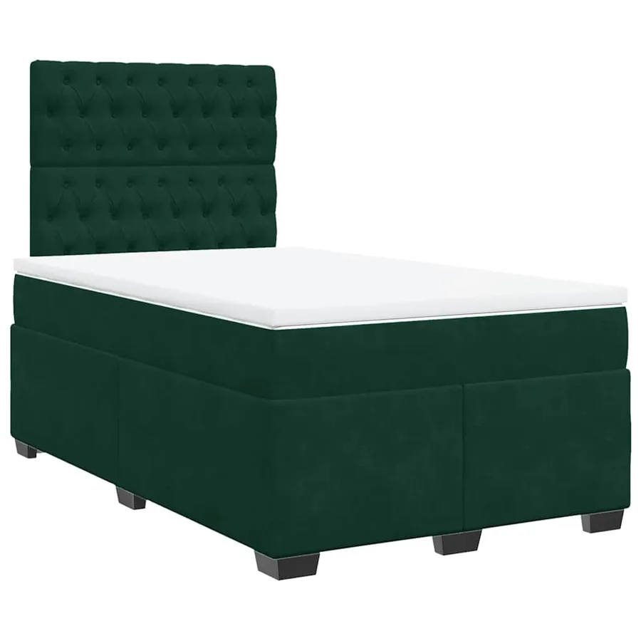 Sommier à lattes de lit et matelas Vert foncé 120x200cm Velours - 2