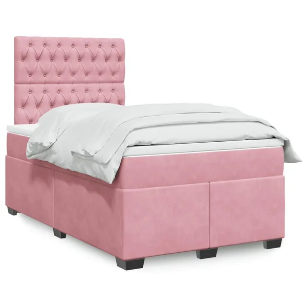 Sommier à lattes de lit avec matelas Rose 120x200 cm Velours
