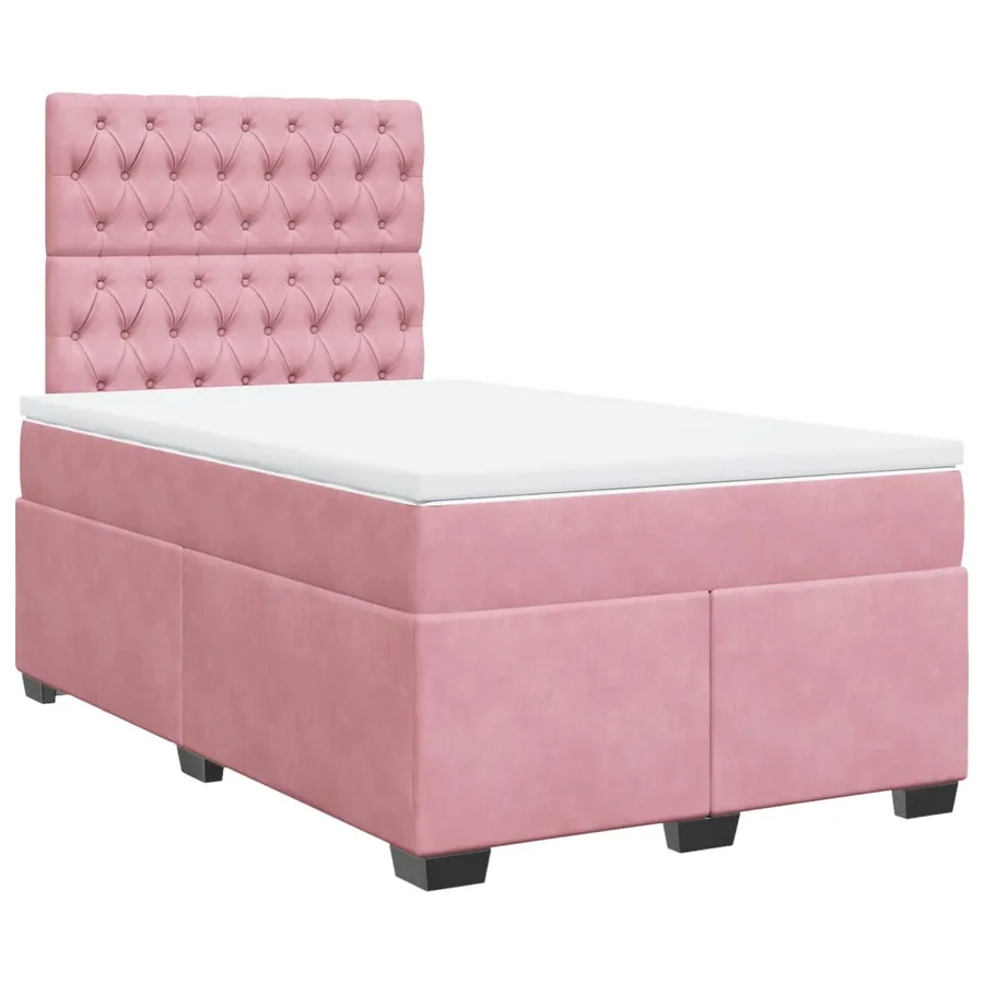 Sommier à lattes de lit avec matelas Rose 120x200 cm Velours - 2