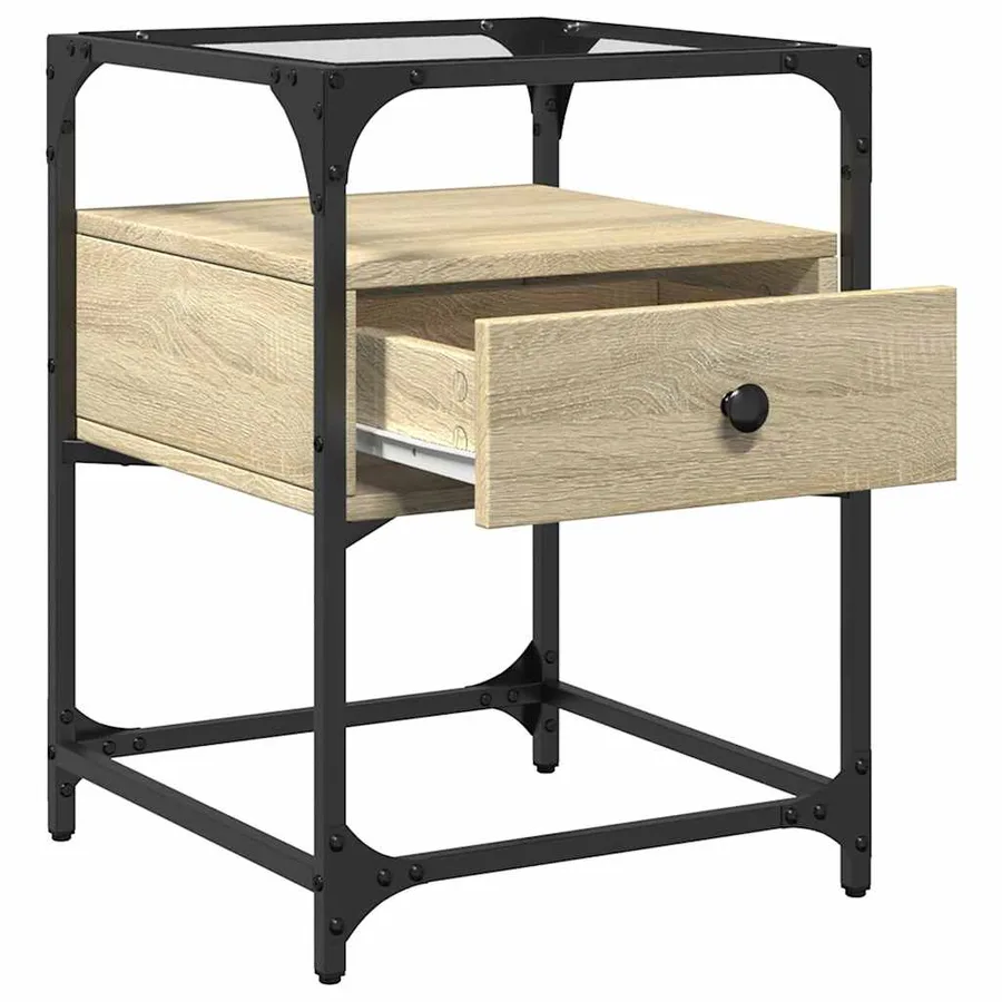 Table de chevet chêne sonoma 40x40x55 cm bois d’ingénierie - 7