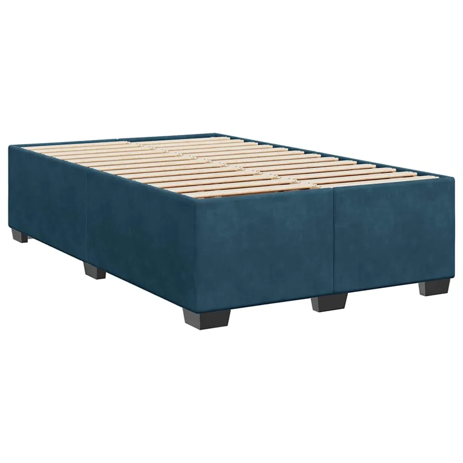 Sommier à lattes de lit et matelas Bleu foncé 120x200cm Velours - 5