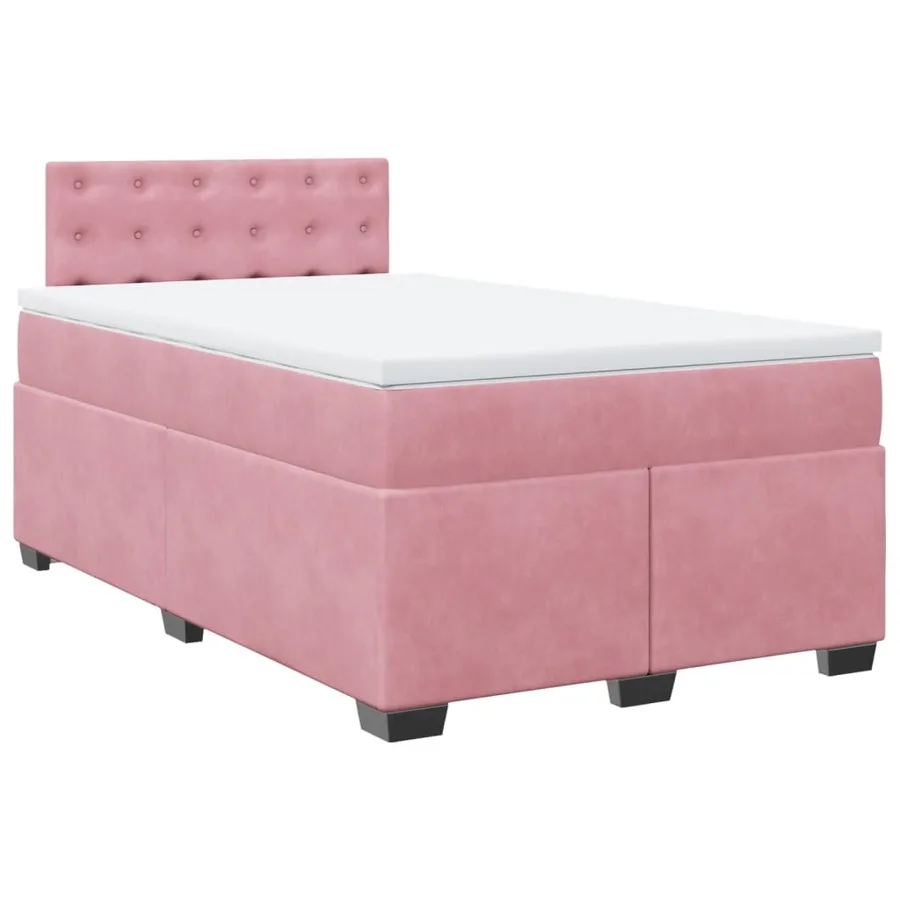Sommier à lattes de lit avec matelas Rose 120x200 cm Velours - 2
