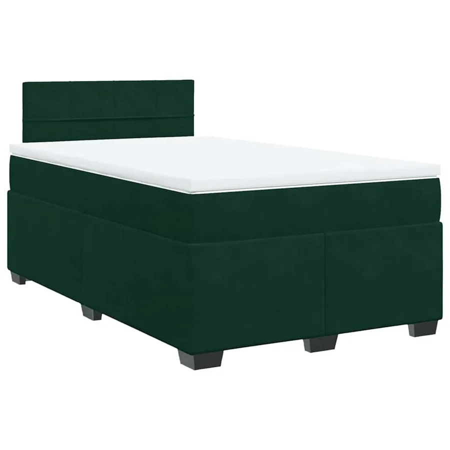 Sommier à lattes de lit et matelas Vert foncé 120x200cm Velours - 3