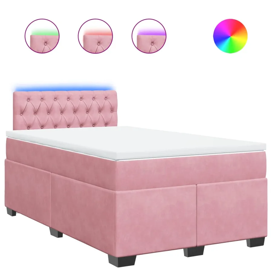 Sommier à lattes de lit avec matelas Rose 120x200 cm Velours - 2