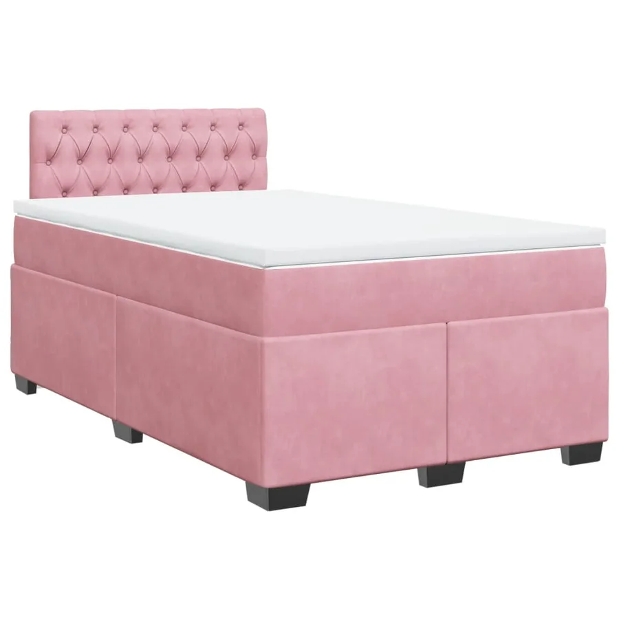 Sommier à lattes de lit avec matelas Rose 120x200 cm Velours - 3
