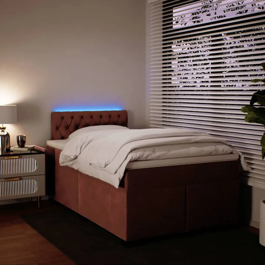 Sommier à lattes de lit avec matelas Rose 120x200 cm Velours - 5