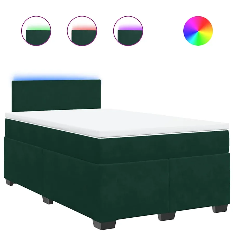Sommier à lattes de lit et matelas Vert foncé 120x200cm Velours - 2