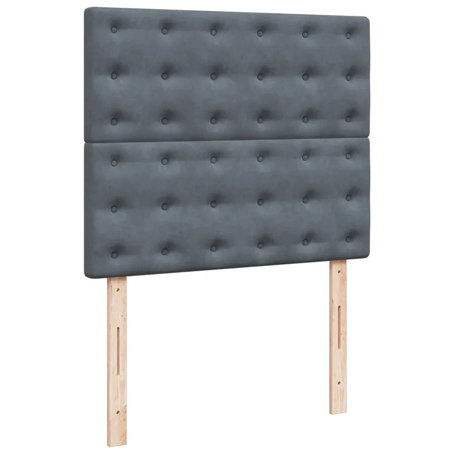 Sommier à lattes de lit et matelas Gris foncé 120x200cm Velours - 7