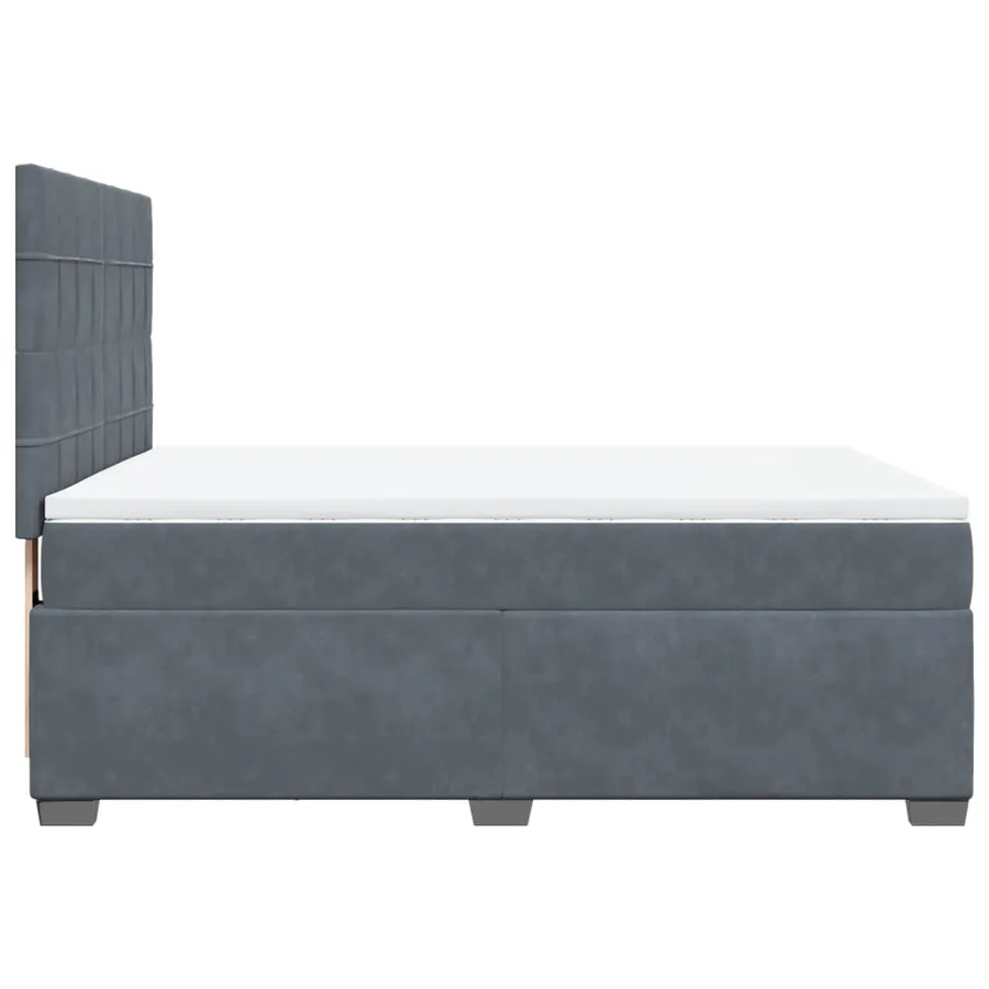 Sommier à lattes de lit et matelas Gris foncé 140x190cm Velours - 11