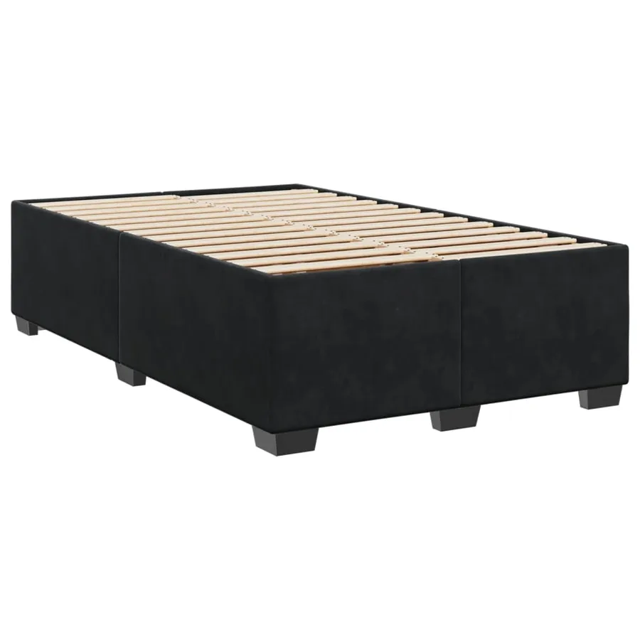 Sommier à lattes de lit avec matelas Noir 120x200 cm Velours - 5