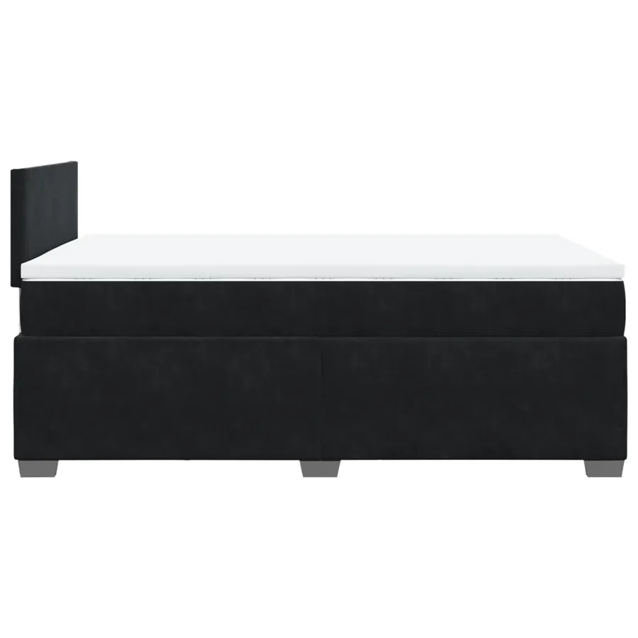 Sommier à lattes de lit avec matelas Noir 120x200 cm Velours - 9